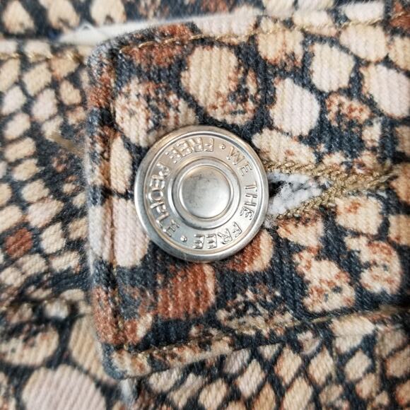 Free People We The Free Snakeskin Skinny Jeans Raw Hem Size 24 - Picture 6 of 9